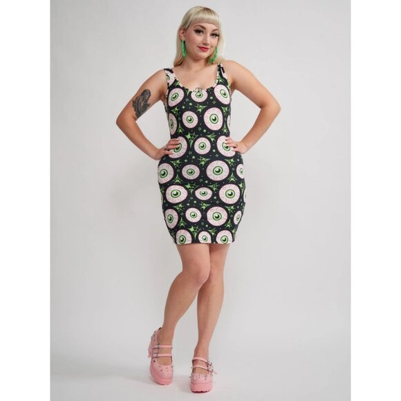 SOURPUSS Jeepers Peepers Eyeball Tank Dress - Picture 2 of 6